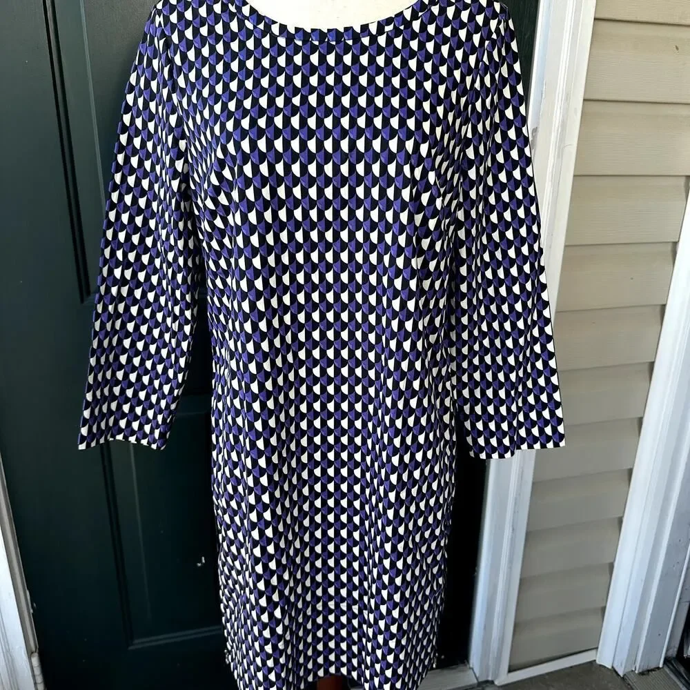 J. Crew Sz 8 Cotton Shift Purple Black w/ Zipper Detail Whimsigoth Dark Romantic